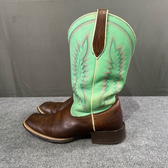 Ariat Shoes - Ariat Cowboy Boots Women 8.5B Quickdraw Legacy Leather Western Square Toe Brown